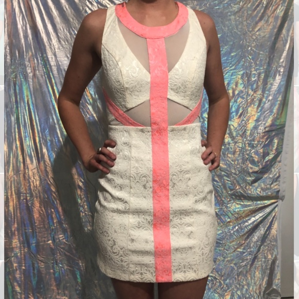 Ark & co. Pink and white dress